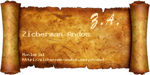 Zicherman Andos névjegykártya